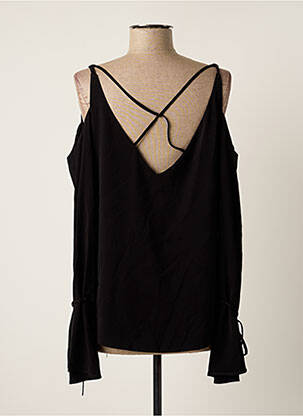Top tissage crêpe manches longues noir LAAGAM femme