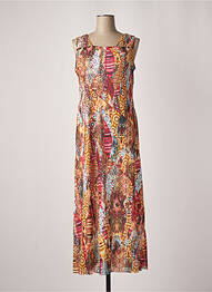 Robe longue imprimé fleurs sans manche orange PAUSE CAFE femme