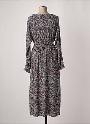 Robe mi-longue imprimé fleurs manches longues gris SALSA femme
