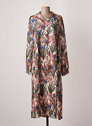 Robe mi-longue coupe fluide manches longues beige LE PETIT BAIGNEUR femme