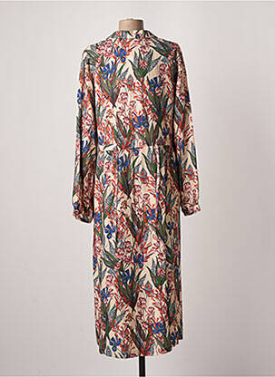 Robe mi-longue coupe fluide manches longues beige LE PETIT BAIGNEUR femme