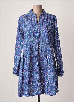 Robe courte coupe évasée manches longues bleu SALSA femme