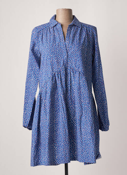 Robe courte coupe évasée manches longues bleu SALSA femme