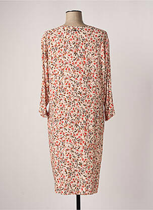 Robe mi-longue imprimé fleurs manches longues rose LE PETIT BAIGNEUR femme