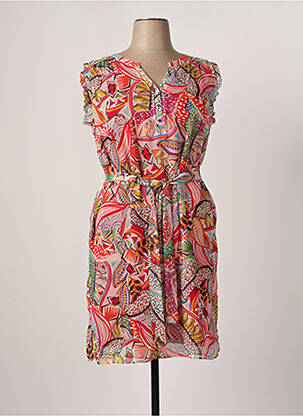 Robe mi-longue sans manche sans manche rouge PAUSE CAFE femme