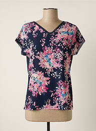T-shirt col v manches courtes bleu DAMART femme