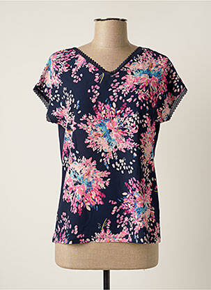 T-shirt col v manches courtes bleu DAMART femme