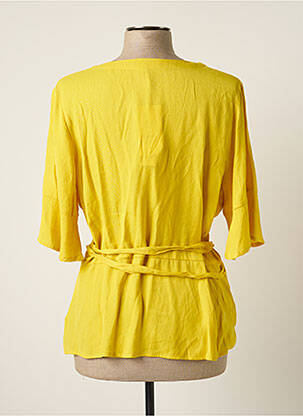Gilet cache-cœur coupe cintrée jaune GARCIA femme