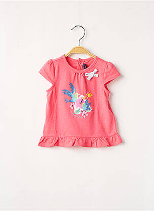 T-shirt fermeture pressionnée manches courtes rose SERGENT MAJOR fille