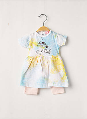 Robe mi-longue manches courtes manches courtes bleu NAF NAF fille