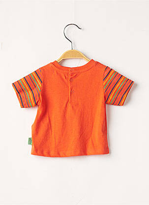 T-shirt fermeture zippée à l'épaule manches courtes orange DU PAREIL AU MÊME garçon