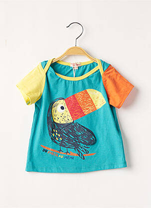 T-shirt stretch manches courtes bleu DU PAREIL AU MÊME garçon