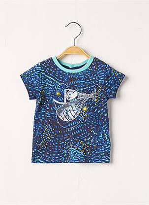T-shirt stretch manches courtes bleu DU PAREIL AU MÊME garçon
