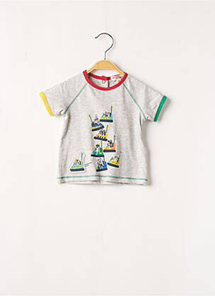 T-shirt fermeture pressionnée manches courtes gris DU PAREIL AU MÊME garçon