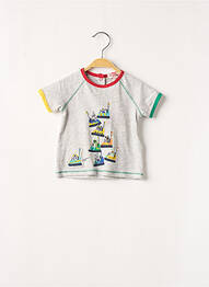 T-shirt fermeture pressionnée manches courtes gris DU PAREIL AU MÊME garcon