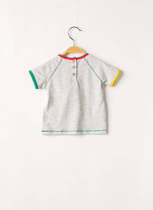 T-shirt fermeture pressionnée manches courtes gris DU PAREIL AU MÊME garçon
