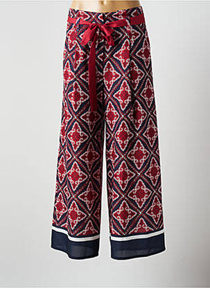Pantalon large tissage crêpe taille normale rouge PAUSE CAFE femme