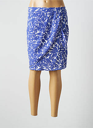 Jupe mi-longue coupe droite bleu BREAL femme