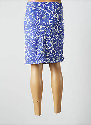 Jupe mi-longue coupe droite bleu BREAL femme