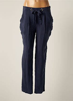 Pantalon chino tissage popeline taille normale bleu PAUSE CAFE femme