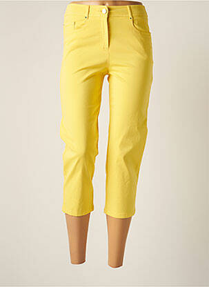 Pantacourt stretch taille normale jaune PAUSE CAFE femme