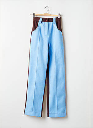 Pantalon droit bleu LAAGAM pour femme