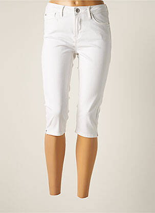 Corsaire stretch taille basse blanc GARCIA femme