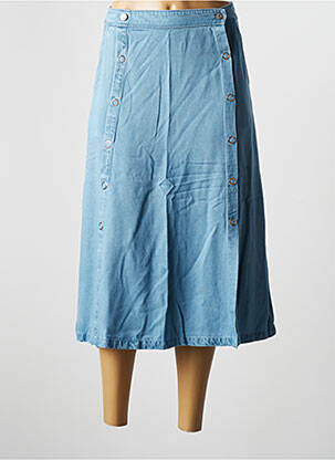 Jupe mi-longue coupe évasée bleu SALSA femme