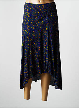 Jupe longue coupe asymétrique bleu SALSA femme