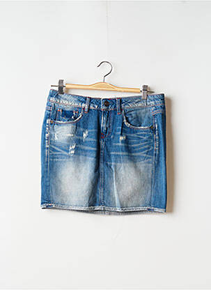Mini-jupe coupe droite bleu G STAR femme