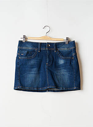 Mini-jupe coupe droite bleu G STAR femme