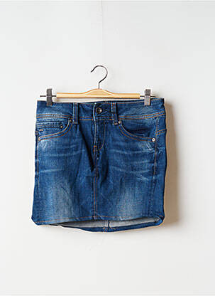 Mini-jupe coupe droite bleu G STAR femme