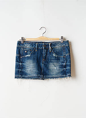Mini-jupe coupe droite bleu G STAR femme