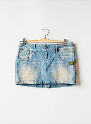 Mini-jupe coupe droite bleu G STAR femme