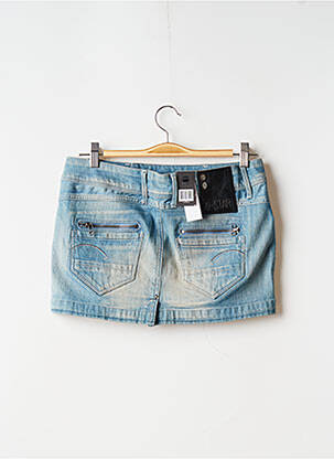 Mini-jupe coupe droite bleu G STAR femme