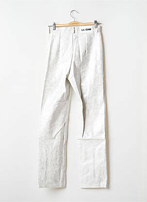 Pantalon droit taille à pinces taille haute gris LAAGAM femme