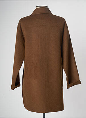 Manteau court coupe droite sans capuche marron YERSE femme
