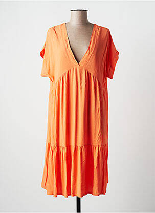 Robe mi-longue orange JB FASHION pour femme