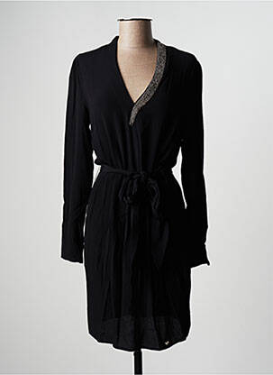 Robe mi-longue manches longues manches longues noir LPB femme