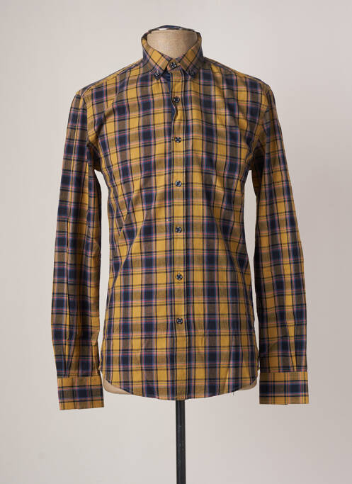 Chemise manches longues imprimé écossais jaune DO REGO & NOVOA homme