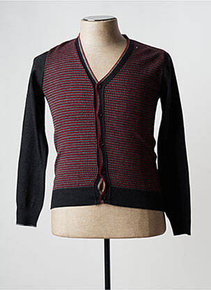 Gilet manches longues finition bords-côtes rouge MASSIMO BONI homme