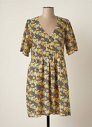 Robe courte manches courtes manches courtes jaune TINSELS femme