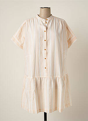 Robe courte coupe évasée manches courtes orange TINSELS femme