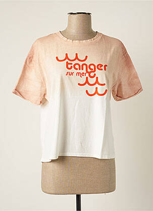 T-shirt coupe droite manches courtes orange TINSELS femme