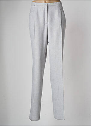 Pantalon droit fermeture zippée sous rabat boutonné taille normale gris PAUPORTÉ femme