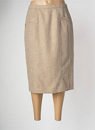 Jupe mi-longue taille haute marron PAUPORTÉ femme