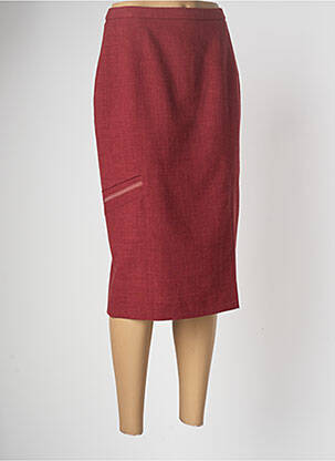 Jupe mi-longue coupe droite rouge PAUPORTÉ femme