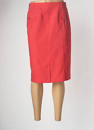 Jupe mi-longue coupe droite rouge PAUPORTÉ femme