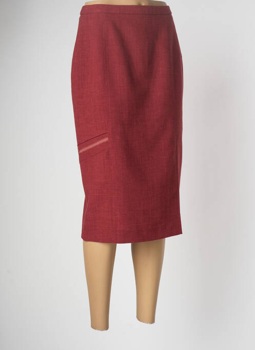 Jupe mi-longue coupe droite rouge PAUPORTÉ femme