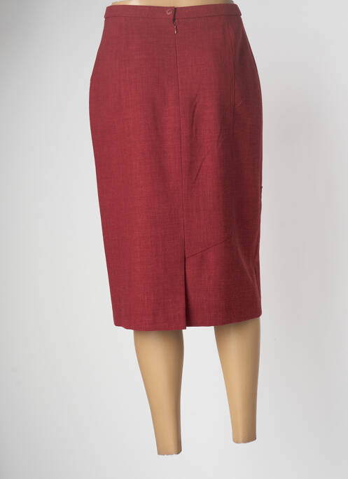 Jupe mi-longue coupe droite rouge PAUPORTÉ femme
